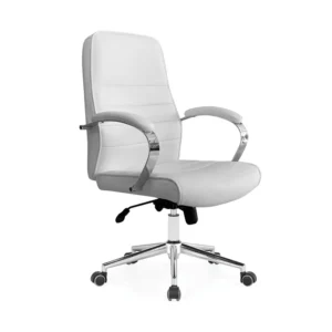 Executive Medium back white leather chair