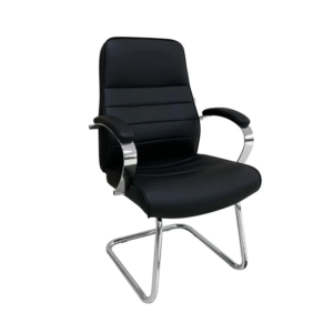 Visitor chair Black Leather