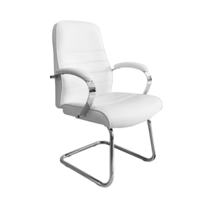 Visitor chair White Leather